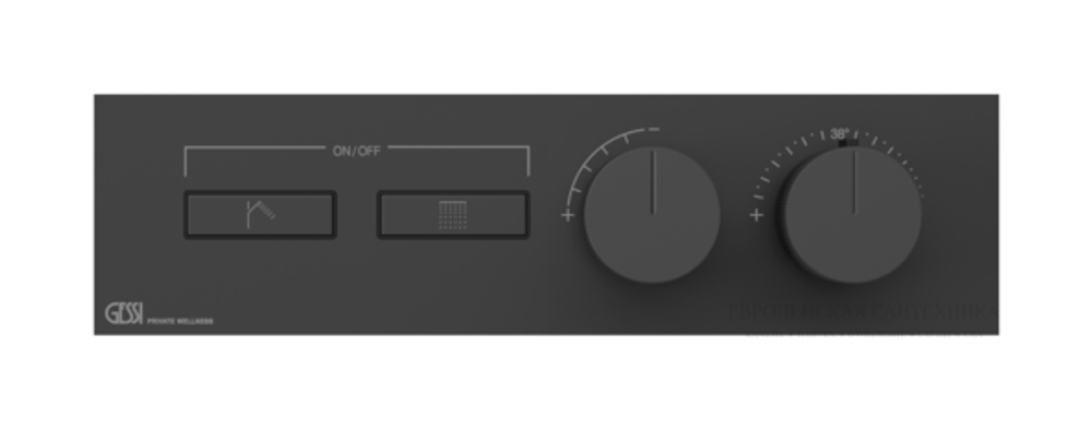 Термостат Gessi HI-FI, до 2-х функций одновременно, встраиваемый, цвет Matte Black