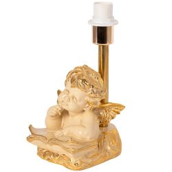 Настольная лампа Ангел Поэт Айвори с абажуром Мадлен Бежевый