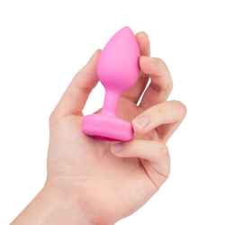 b-Vibe VIBRATING HEART SHAPE JEWEL PLUG S/M - Анальная пробка с ДУ