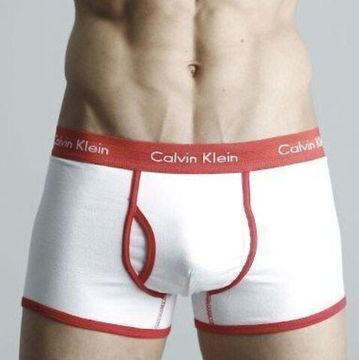 Мужские трусы боксеры белые с красной резинкой Calvin Klein 365 White Red Boxer