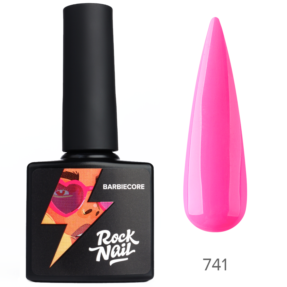 Гель-лак RockNail Barbiecore 741 Think Pink, 10мл.