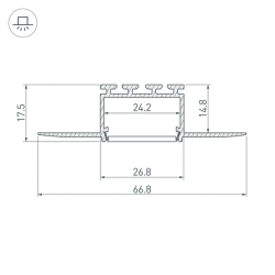 Профиль PLS-F-HIDE-3000 (Arlight, Алюминий) 044849