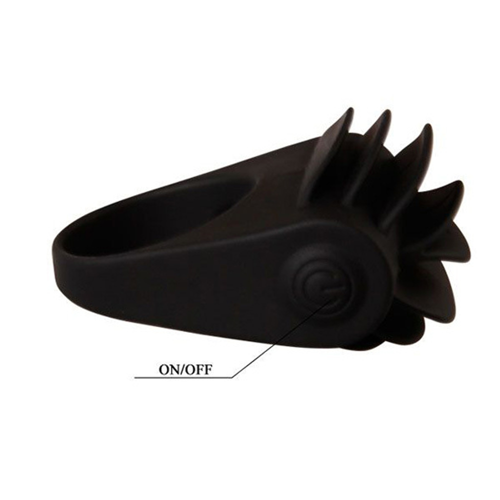 Рифленое эрекционное кольцо 3,3см с вибрацией Pretty Love Chester BI-210137