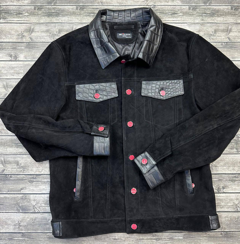 Куртка Kiton вставки из кожи крокодила, арт. 477167585