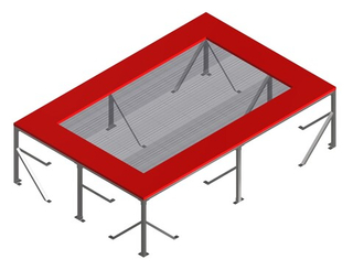 Батутная арена на стойках - с сетками, пружинами, матиками