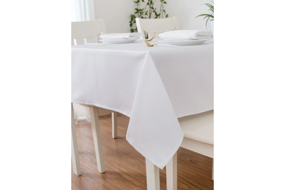 Скатерть Home One Herringbone, 150х213, полиэстер, белый