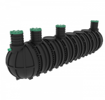 Септик переливной Мультпласт Профи М40 S 40000 л. горизонтальный / 16000 л. в сутки / до 80 чел. / самотечный сброс (10340x2400x2400см;1 800кг;черный) - арт.561567