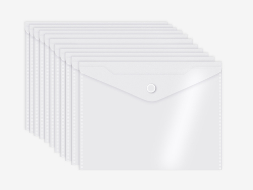 Папка-конверт на кнопке A5  ДЕВЕНТЕ прозрачная (3079566)