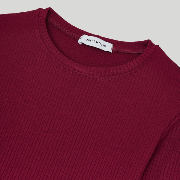 LS Ribbed T-Shirt Rhododendron