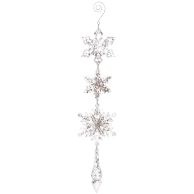 Подвеска «Волшебная снежинки» 32 см, Серебро