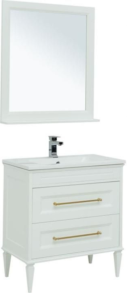 Мебель для ванной Aquanet Бостон М 80 белый (ручки золото, раковина Бостон)