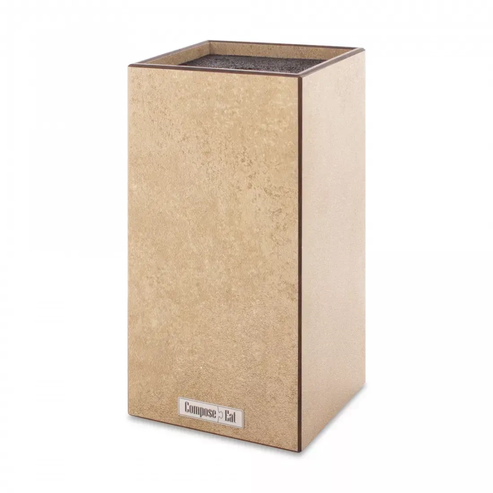 Подставка для кухонных ножей универсальная 11х11х24см ComposeEat порфир кремовый