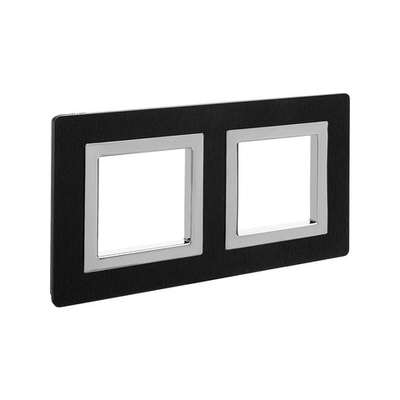 Рамка из алюминия, "Avanti", черная, 2 поста (4 мод.)