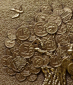 Деревянная ключница настенная "Денежное дерево"