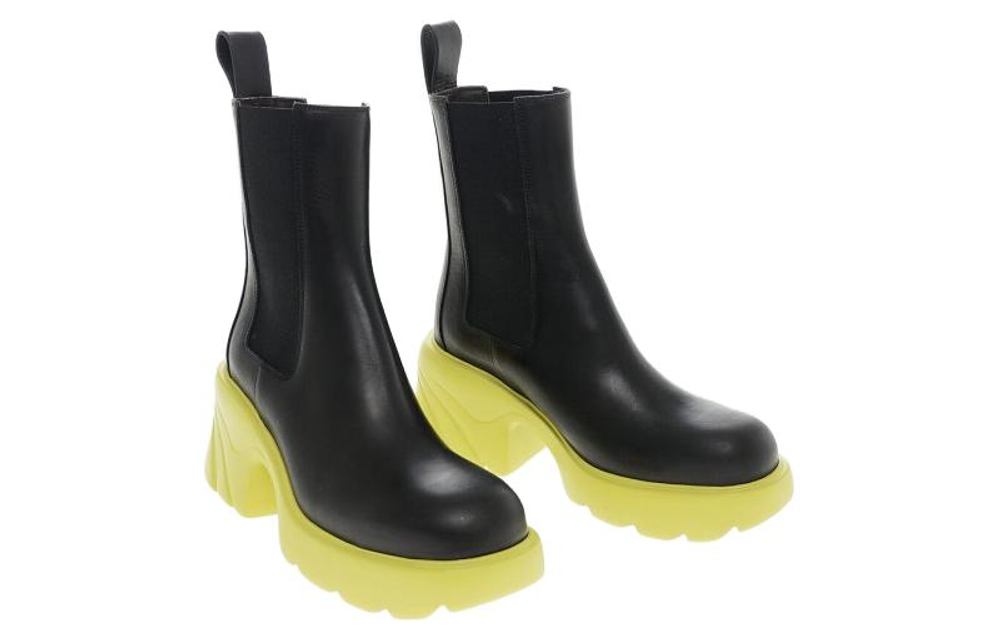 Bottega Veneta Flash Calfskin Chelsea Boots 8cm Women"s Kiwi Peach