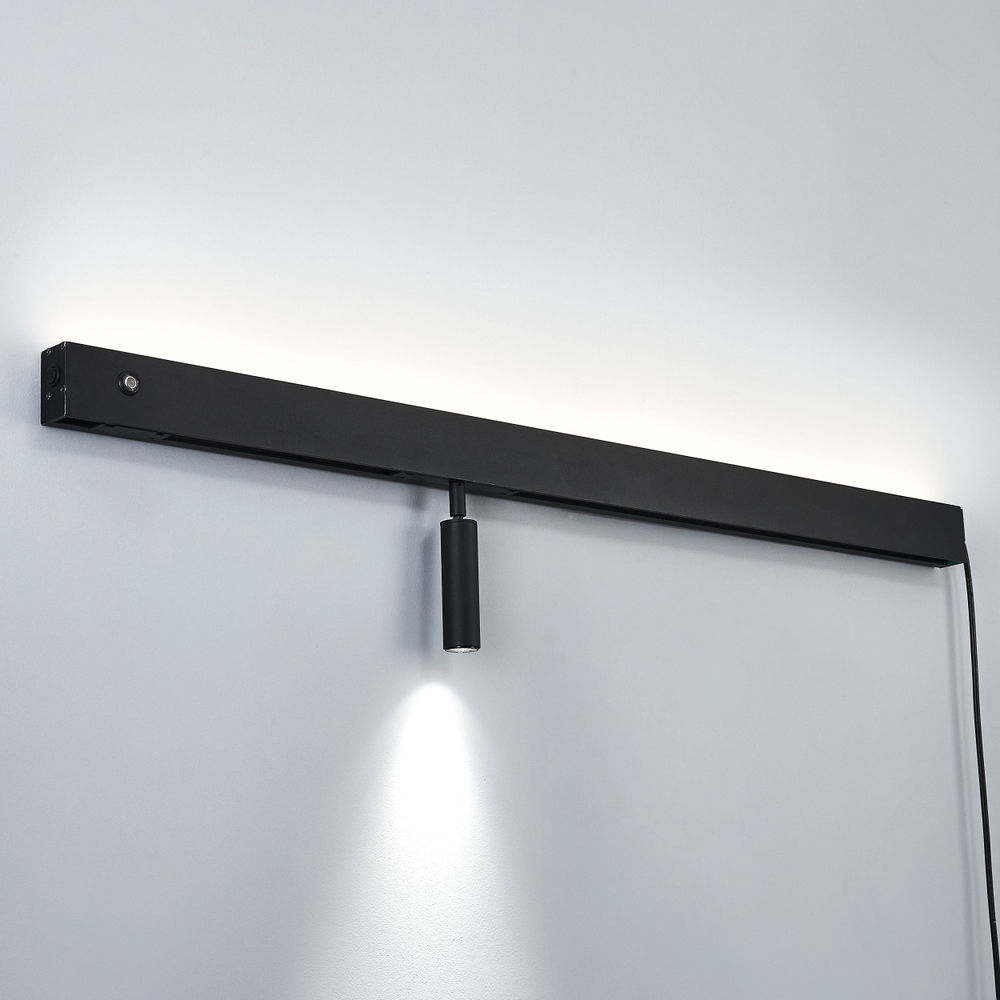 810657 Светильник настенный FIUME SPOT 230V LED 10W 270LM 100G (Back light)+7W(Spot light) 460LM 24G ЧЕРНЫЙ 4000K