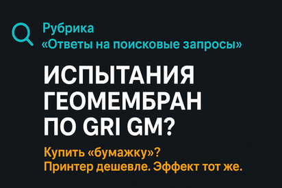 Испытания геомембран по стандартам GRI GM в России