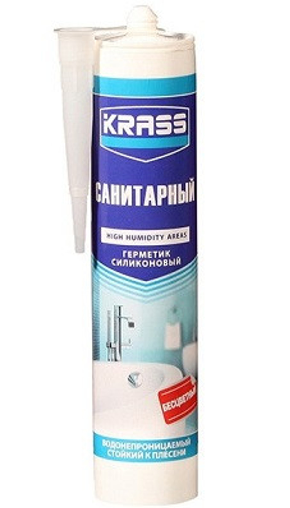 Герметик силиконовый Санитарный прозрачный 300 мл KRASS 0308
