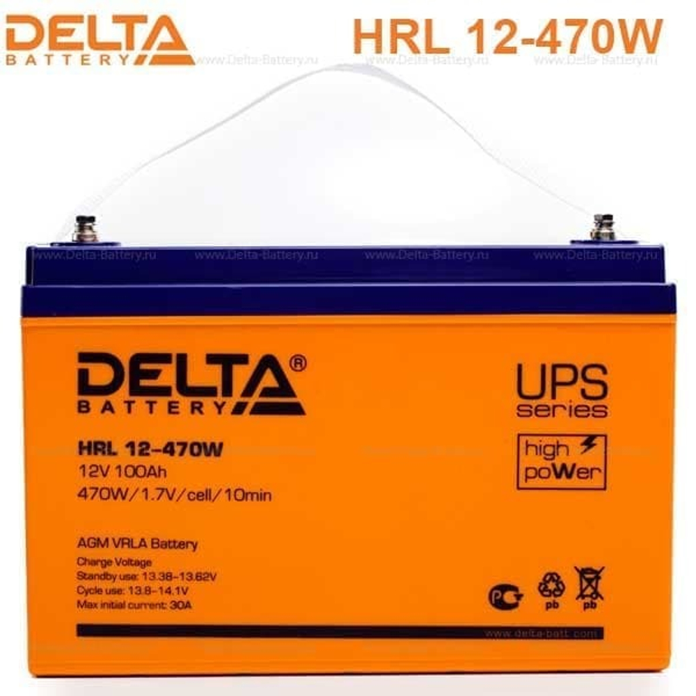 Аккумуляторная батарея Delta HRL 12-470W (12V / 100Ah)