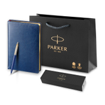 Подарочный набор: Шариковая ручка Parker Jotter + ежедневник, синий