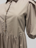 Платье Fashion 50 удлиненное свободное с пуговицами до талии и рукавами на резинке