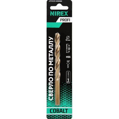 Сверло NIREX Profi по металлу Cobalt 10*133 мм NMD1000 (1шт в упак)