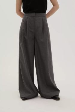 Брюки палаццо серые