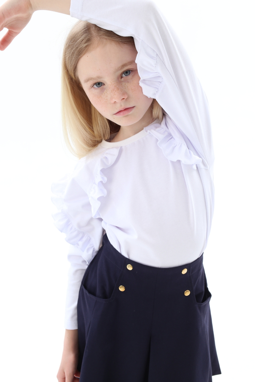 Лонгслив с рюшей