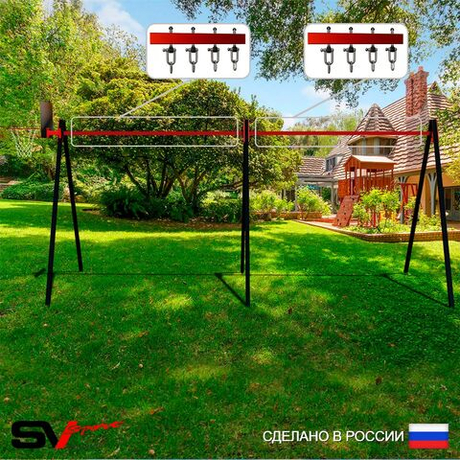 Уличные качели Sv Sport Maxi х 2 УК300.2КВ4 (6.0м/Щит баскет/Подвесы на втулке 4к)
