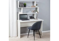 Письменный стол Дижон с надстройкой 110х55х161 белое тиснение