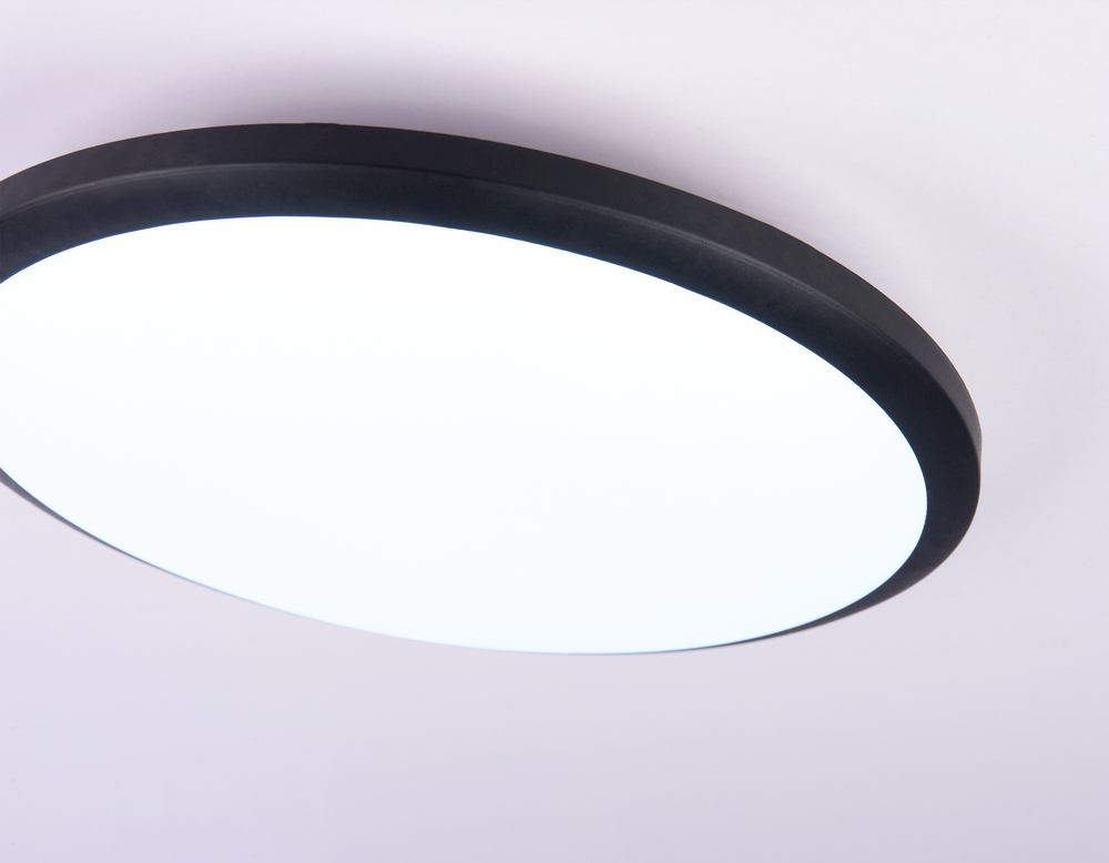 Потолочный светодиодный светильник FZ1233 BK черный IP44 22W 6400К D260*55 (Без ПДУ)