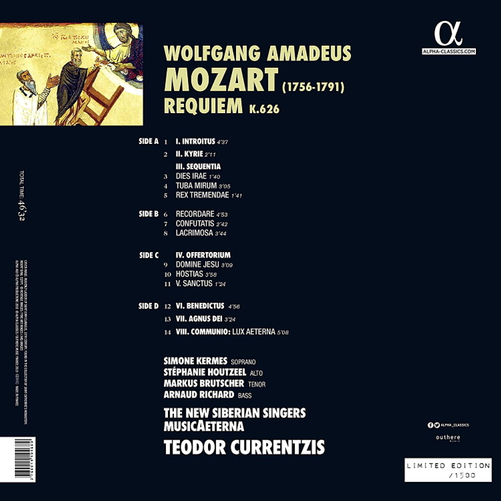 The New Siberian Singers, MusicAeterna, Teodor Currentzis / Mozart — Requiem (2LP)