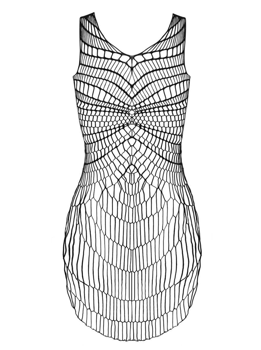 Оригинальное сетчатое платье с разрезами по бокам