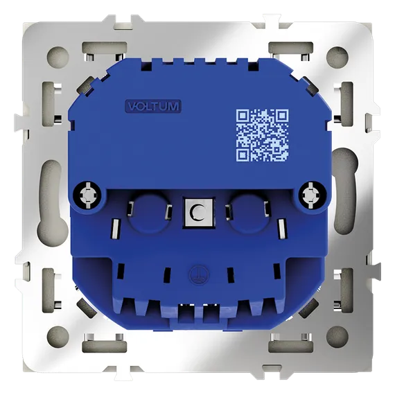 Розетка встраиваемая VOLTUM S70 с заземлением и защитными шторками, 16А, с USB, A+С, (сталь) vls040505