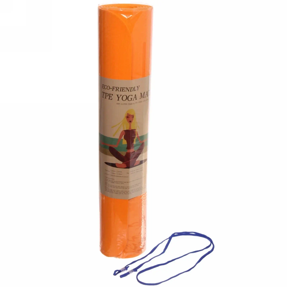 Коврик для йоги «Мандала» 183*61*06 см (ТРЕ), оранжевый