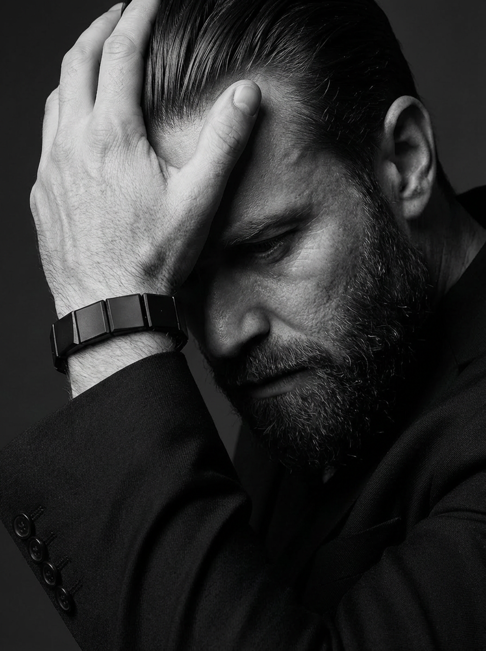 Браслет из черного натурального янтаря