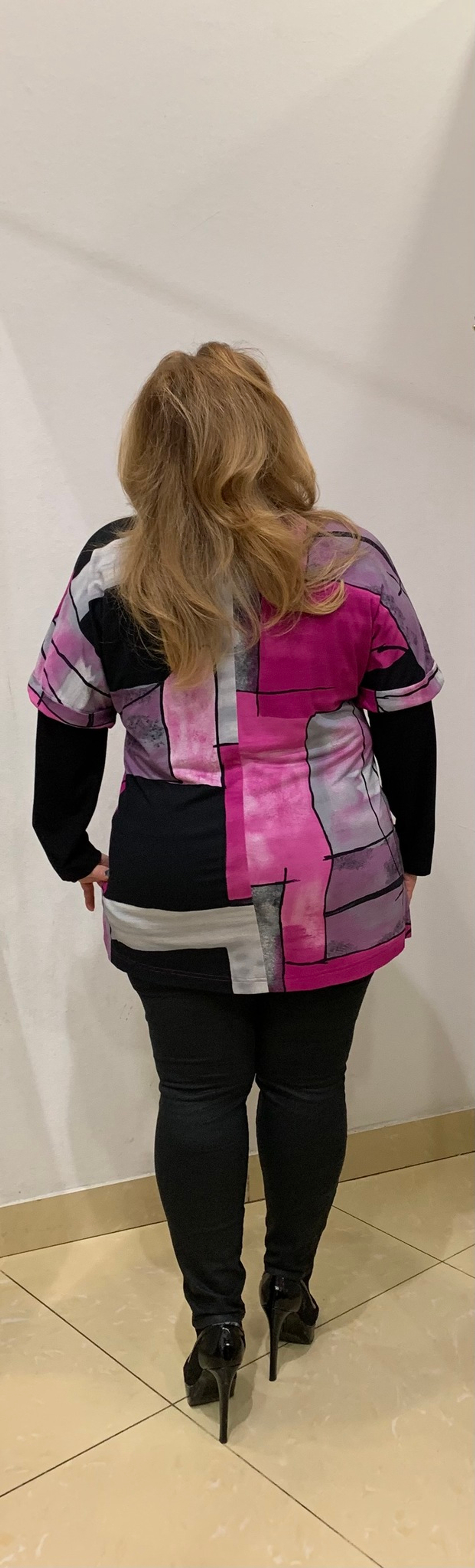 Яркий блузон-двойка с длинным рукавом