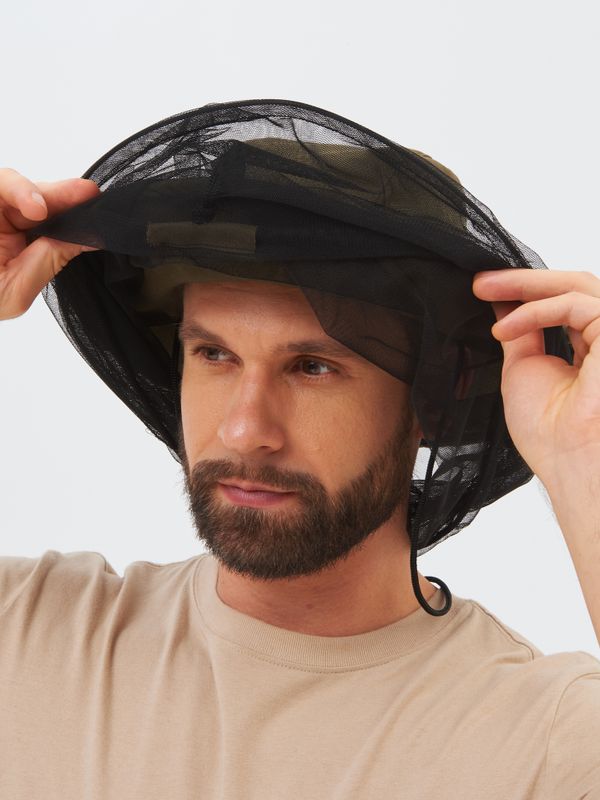 Панама-накомарник с кольцом Антигнус ткань Смесовая цвет Хаки