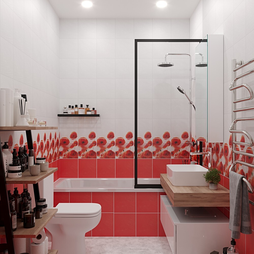 Панель ПВХ фотопечать Красный опиум 2700х250мм