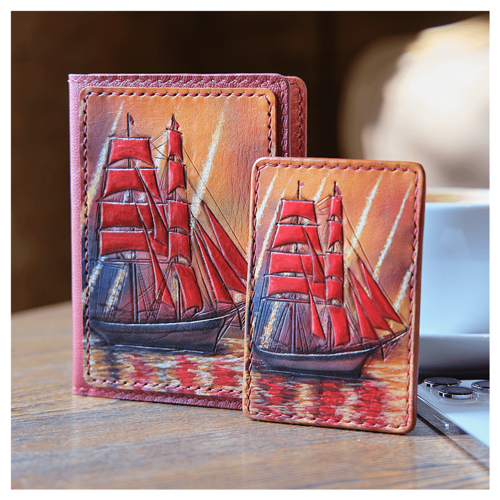 Чехол на паспорт «Городские мотивы» розовый