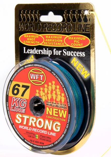Леска плетёная WFT KG STRONG Multicolor 250 м, 0.39 мм