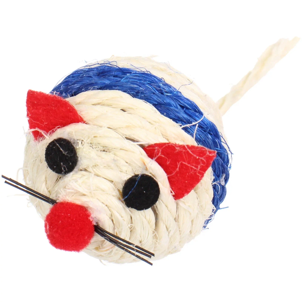 Игрушка - мышка для кошек «ЦЕПКИЕ ЛАПКИ», канатная, микс 3 цвета, 5см (пакет с хедером)