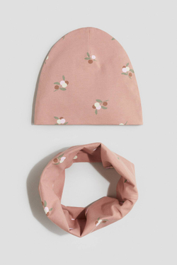 H&M Комплект из шапки и снуда, пыльно-розовый