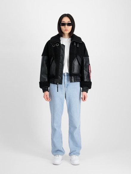 Куртка утепленная женская ALPHA INDUSTRIES Teddy PU Bomber Wmn