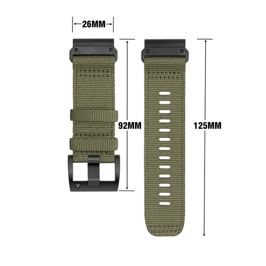 Ремешок QuickFit 26 мм для Garmin (циферблат 51мм) нейлоновый тактический (Оливковый)
