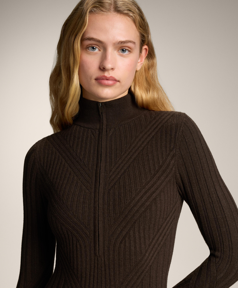 Oysho Термокомбинезон Base Layer в рубчик, темно-коричневый