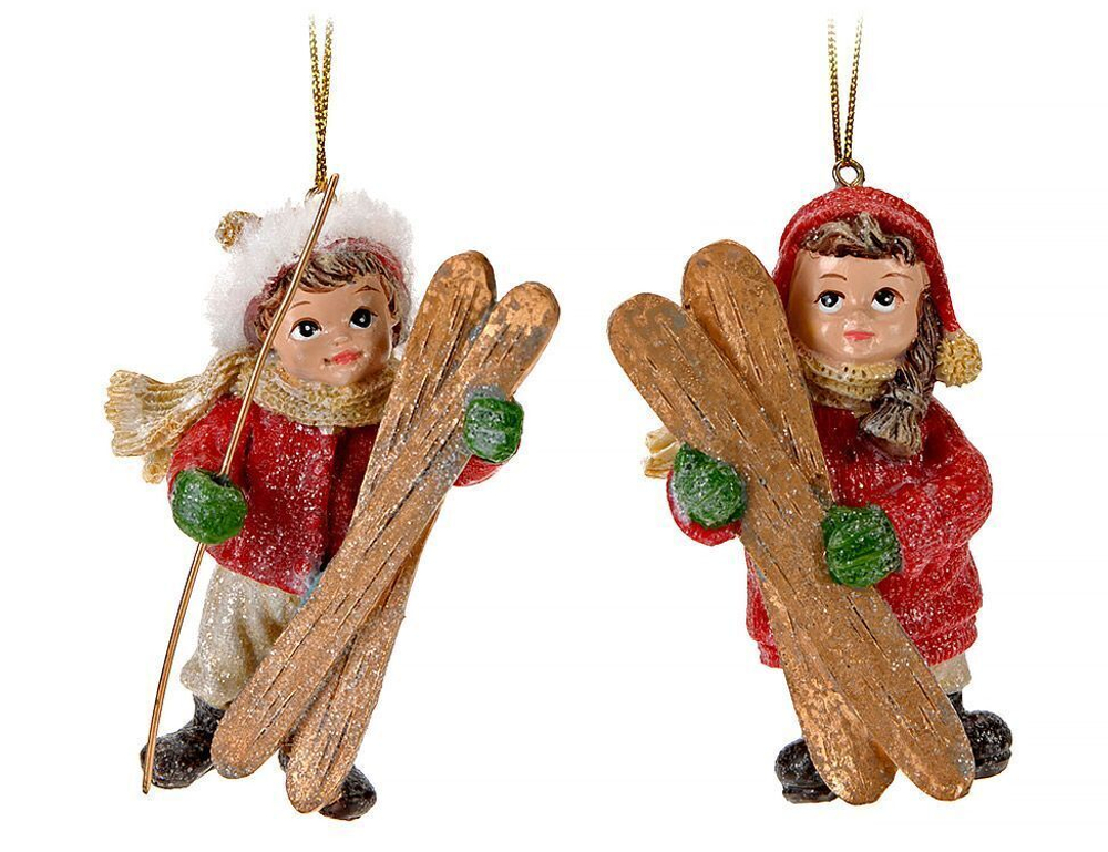 Девочка на санях/мальчик на лыжах