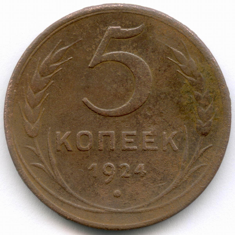 5 копеек 1924 год (Шт. 2.1) F-VF