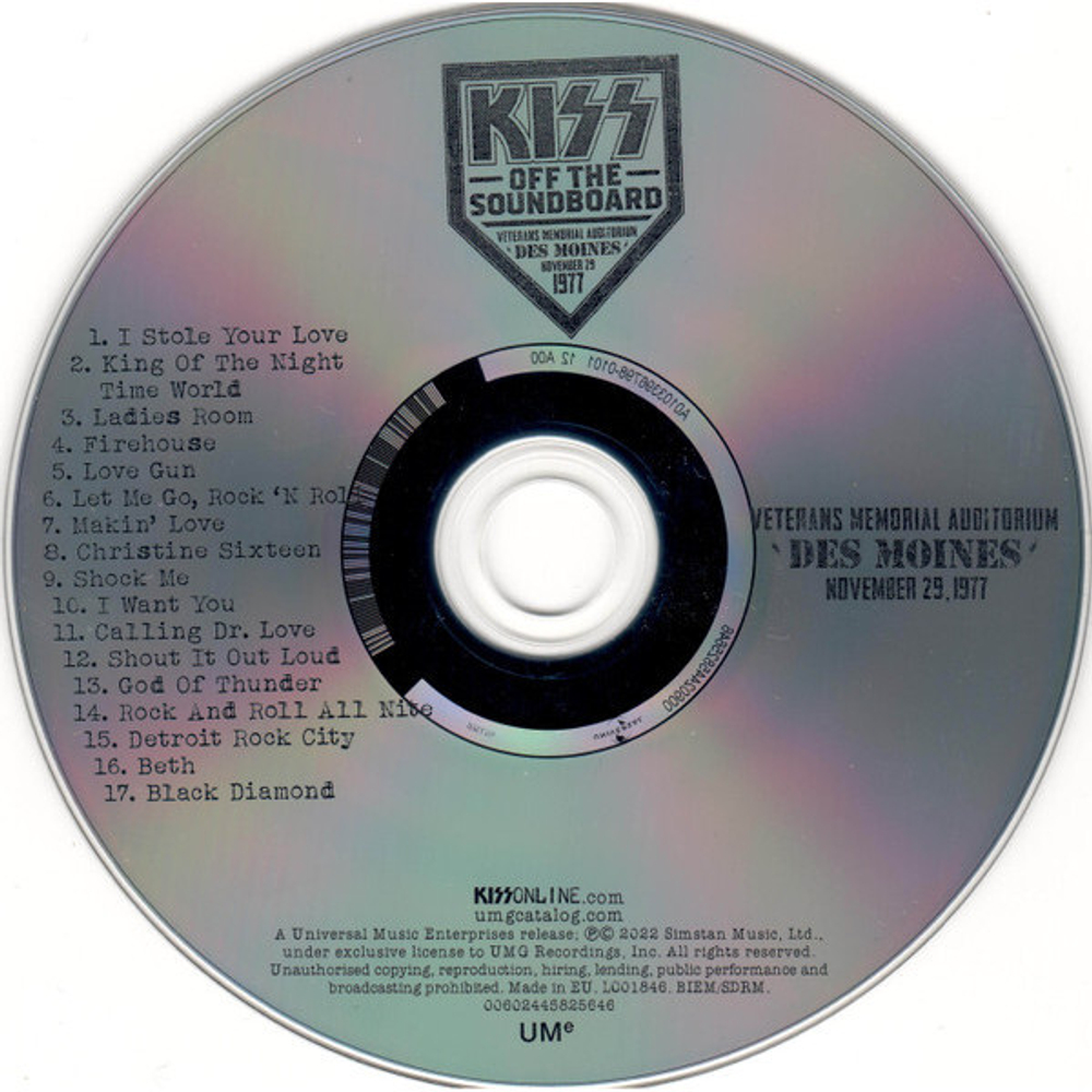 Kiss / Off The Soundboard - Live in Des Moines (CD)