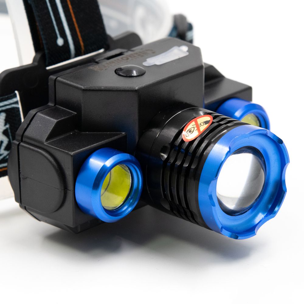 Фонарь налобный &quot;СИБИРСКИЙ СЛЕДОПЫТ-Люкс&quot;, 1 LED + 2 COB, zoom, аккум.1x2000mAh/120/